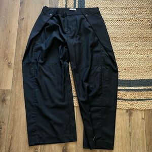 St. Agni Fold Detail Wool Trousers